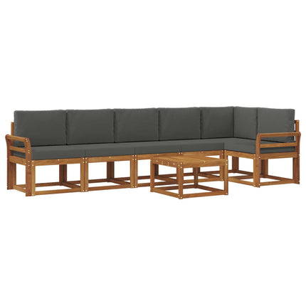 Utomhussoffset med kudde 7 pcs Naturlig och Antracit