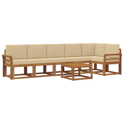 Utomhussoffset 7 st Naturlig och Beige