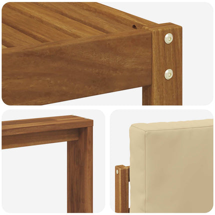 Utomhussoffset med kudde 7 pcs Naturlig och Beige