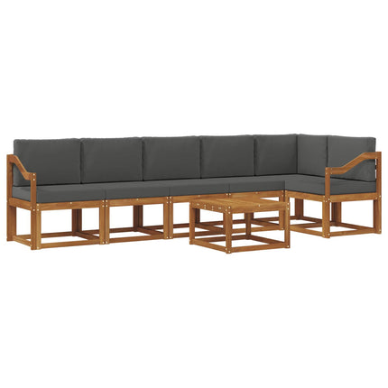 Utomhussoffset med kudde 7 pcs Naturlig och Antracit