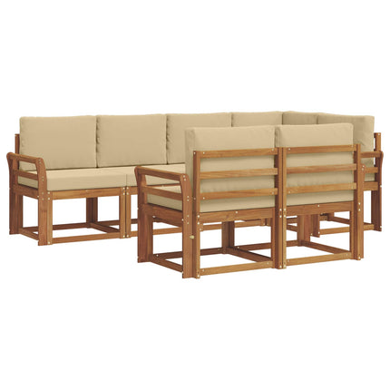 Utomhussoffset 7 st Naturlig och Beige