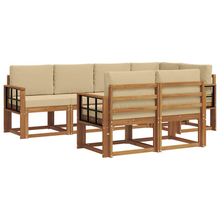 Utomhussoffset 7 st Naturlig och Beige