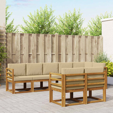 Utomhussoffset 8 st Naturlig och Beige