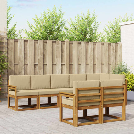 Utomhussoffset med kudde 8 pcs Naturlig och Beige