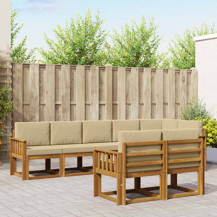Utomhussoffset med kudde 8 pcs Naturlig och Beige