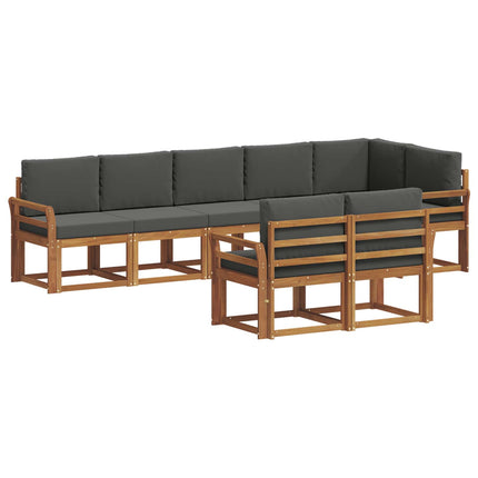 Utomhussoffset med kudde 8 pcs Naturlig och Antracit