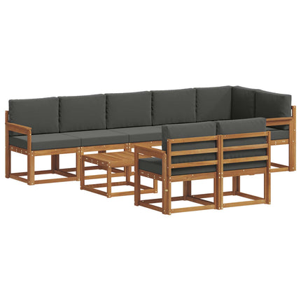 Utomhussoffset med kudde 9 pcs Naturlig och Antracit