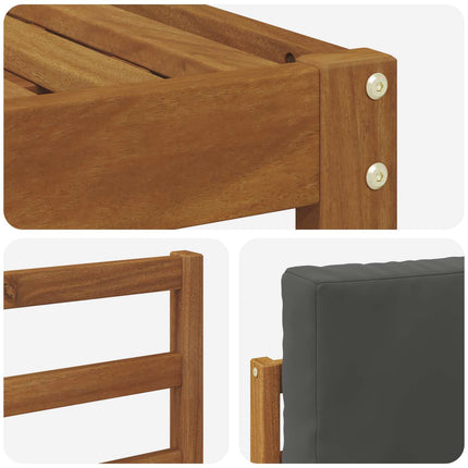Utomhussoffset med kudde 6 pcs Naturlig och Antracit