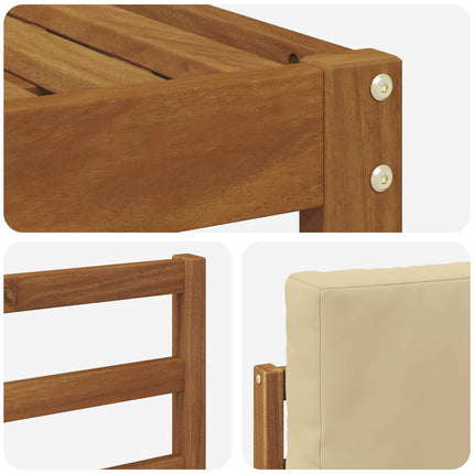 Utomhussoffset med kudde 6 pcs Naturlig och Beige