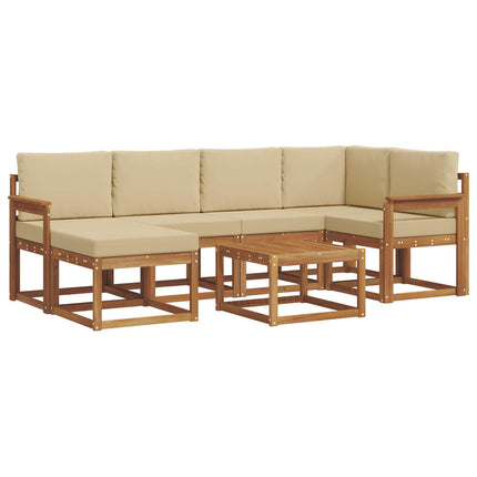 Utomhussoffset 7 st Naturlig och Beige