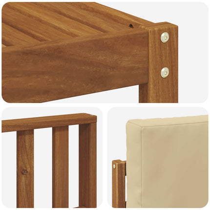 Utomhussoffset med kudde 7 pcs Naturlig och Beige