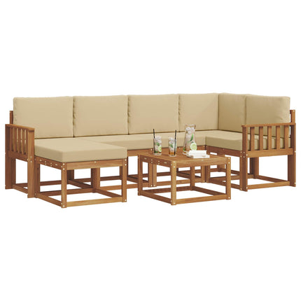 Utomhussoffset 7 st Naturlig och Beige
