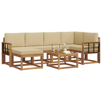 Utomhussoffset 7 st Naturlig och Beige