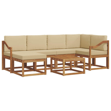Utomhussoffset 7 st Naturlig och Beige