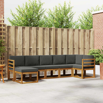 Utomhussoffset med kudde 7 pcs Naturlig och Antracit