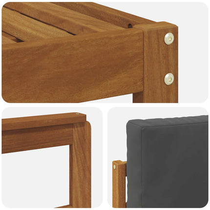 Utomhussoffset med kudde 7 pcs Naturlig och Antracit