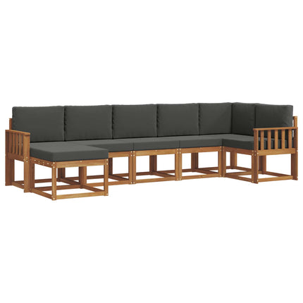 Utomhussoffset med kudde 7 pcs Naturlig och Antracit