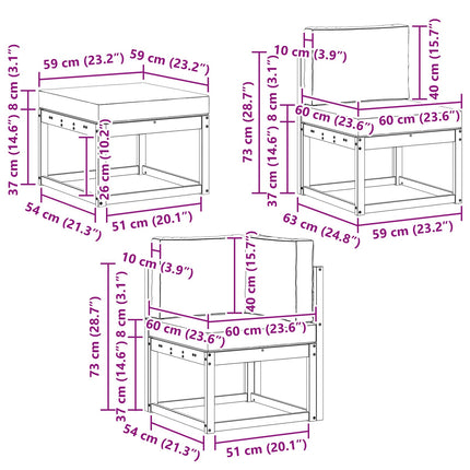 Utomhussoffset med kudde 7 pcs Naturlig och Antracit