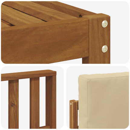 Utomhussoffset med kudde 7 pcs Naturlig och Beige