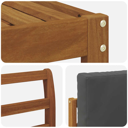 Utomhussoffset med kudde 7 pcs Naturlig och Antracit