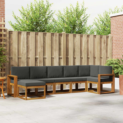 Utomhussoffset med kudde 7 pcs Naturlig och Antracit