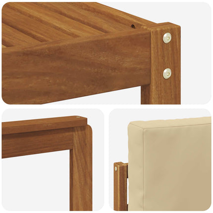 Utomhussoffset med kudde 8 pcs Naturlig och Beige