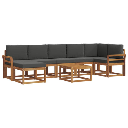 Utomhussoffset med kudde 8 pcs Naturlig och Antracit