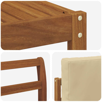 Utomhussoffset med kudde 8 pcs Naturlig och Beige