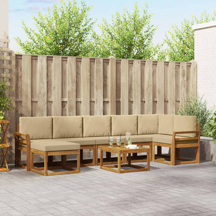 Utomhussoffset med kudde 8 pcs Naturlig och Beige