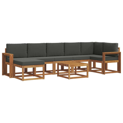Utomhussoffset med kudde 8 pcs Naturlig och Antracit
