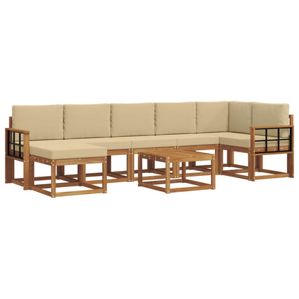 Utomhussoffset med kudde 8 pcs Naturlig och Beige