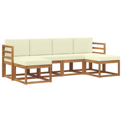 Utomhussoffset 6 pcs Naturlig och Grädde