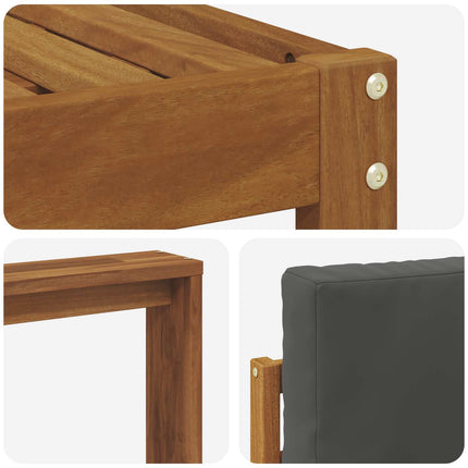 Utomhussoffset med kudde 6 pcs Naturlig och Antracit