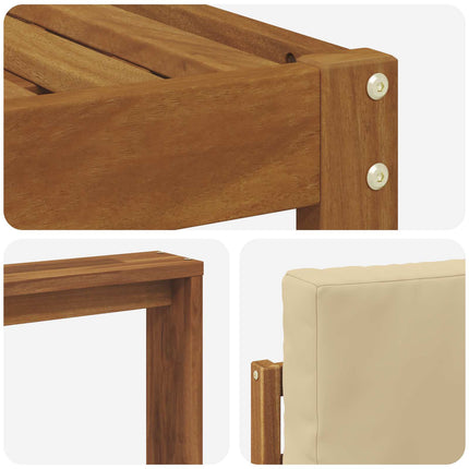 Utomhussoffset 6 pcs Naturlig och Beige Konstruerat trä