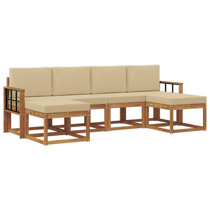 Utomhussoffset 6 st Naturlig och Beige