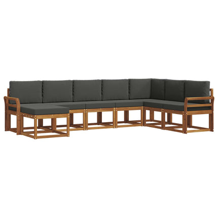 Utomhussoffset med kudde 8 pcs Naturlig och Antracit