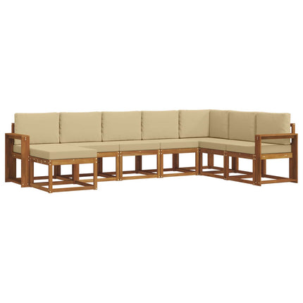 Utomhussoffset med kudde 8 pcs Naturlig och Beige