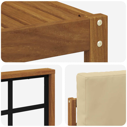 Utomhussoffset med kudde 9 pcs Naturlig och Beige