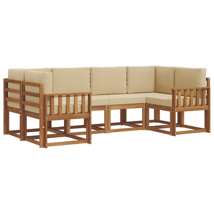 Utomhussoffset 6 st Naturlig och Beige
