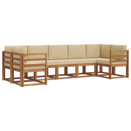 Utomhussoffset med kudde 7 pcs Naturlig och Beige