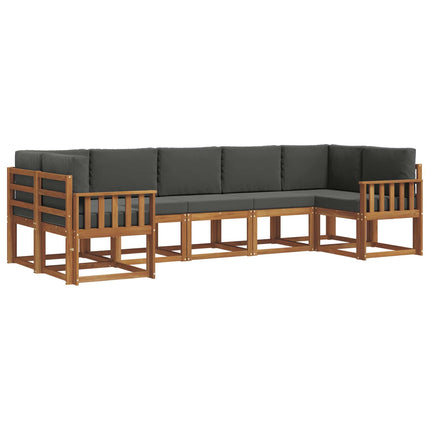 Utomhussoffset med kudde 7 pcs Naturlig och Antracit