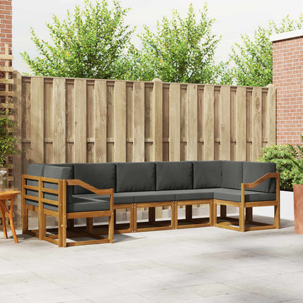 Utomhussoffset med kudde 7 pcs Naturlig och Antracit