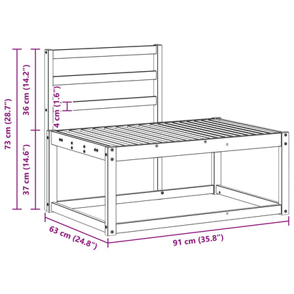 Utomhussoffset 2 pcs Naturfärg 182,5 x 63 x 73 cm