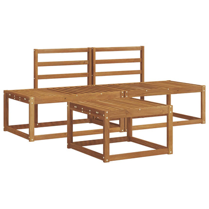 Utomhussoffset 3 pcs Naturfärg Massivt Akaciaträ