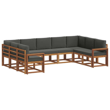 Utomhussoffset med kudde 9 pcs Naturlig och Antracit