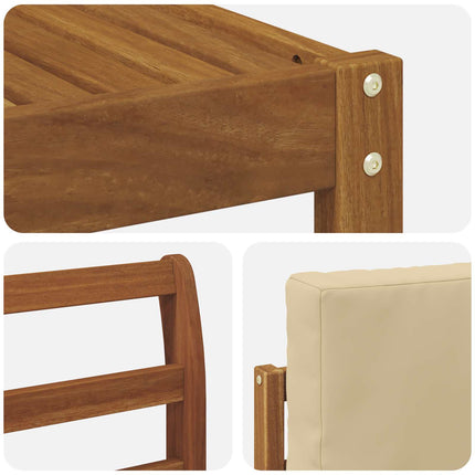 Utomhussoffset med kudde 10 pcs Naturlig och Beige