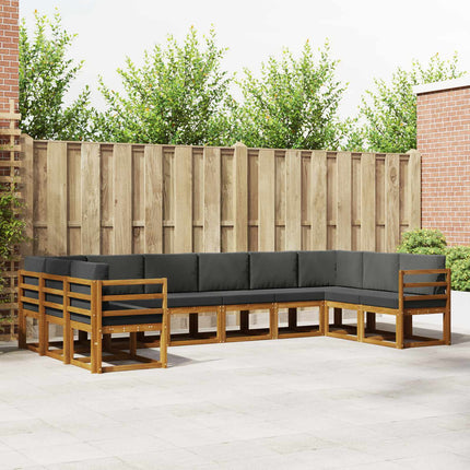 Utomhussoffset med kudde 10 pcs Naturlig och Antracit