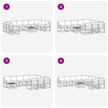 Utomhussoffset med kudde 11 pcs Naturlig och Beige