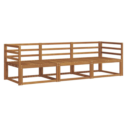 Utomhussoffset 3 pcs Naturfärg Massivt Akaciaträ