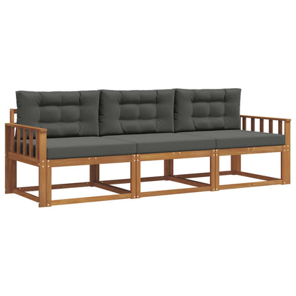Utomhussoffset med kudde 3 pcs Naturlig och Antracit